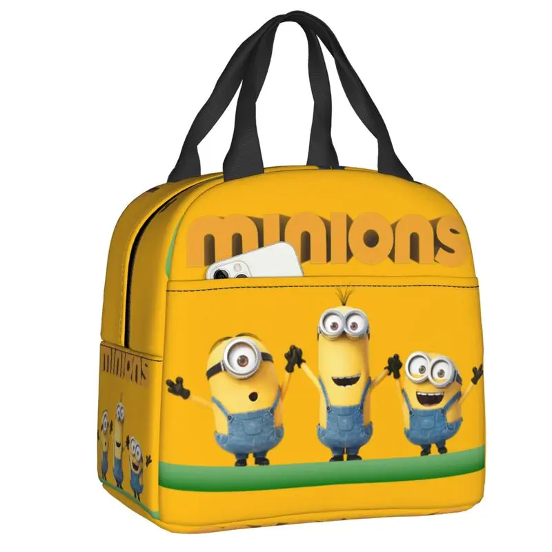 Custom Minions Cartoon Lunch Bag uomo donna Cooler Thermal Insulated Lunch Box per bambini in età scolare