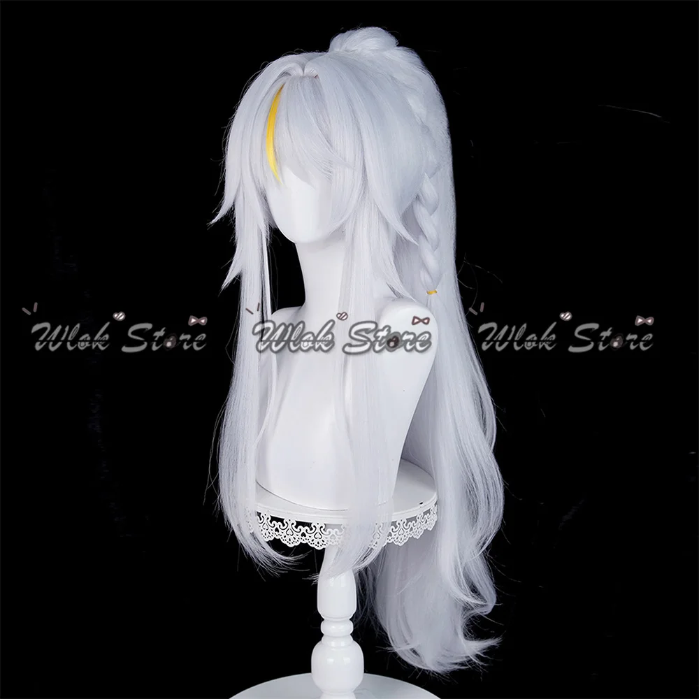 เก็นชิน อิมแพ็ค ซีไบคอสเพลย์วิกผมอุปกรณ์เสริมผมสีเงินทนความร้อนผมยาวผู้ชายผู้หญิงปาร์ตี้ฮาโลวีนบทบาทเล่นอุปกรณ์ประกอบฉาก