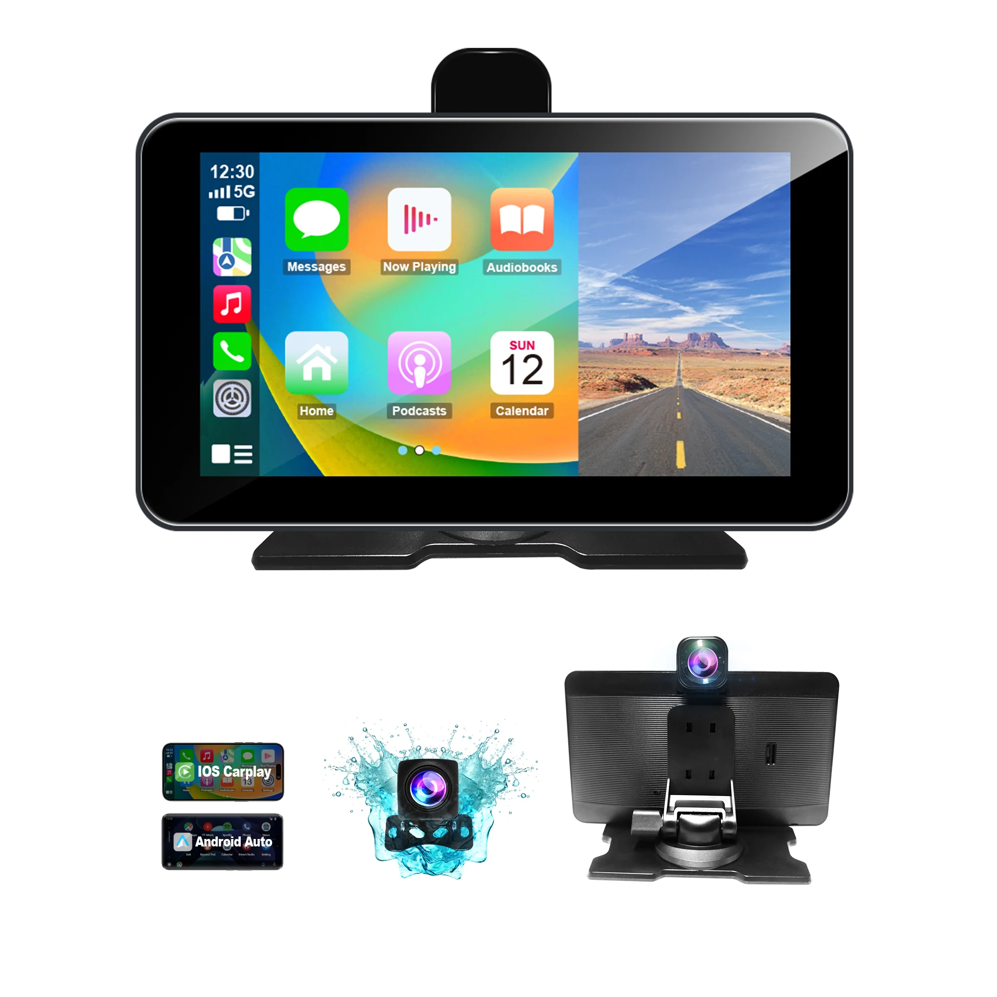 

STLF7 Inch Navigation Touchscreen Portable Car Play Screen for IOS Wireless Car Stereo Carplay for Android Auto AutoLink