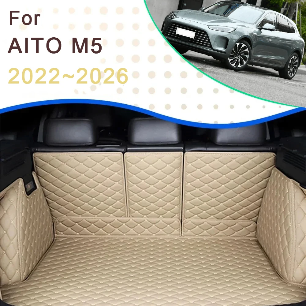 

Car Rear Trunk Mats For AITO M5 Seres M5 2022 2023 2024 2025 2026 5seat Waterproof Mats Storage Pads Carpets Auto Accessories