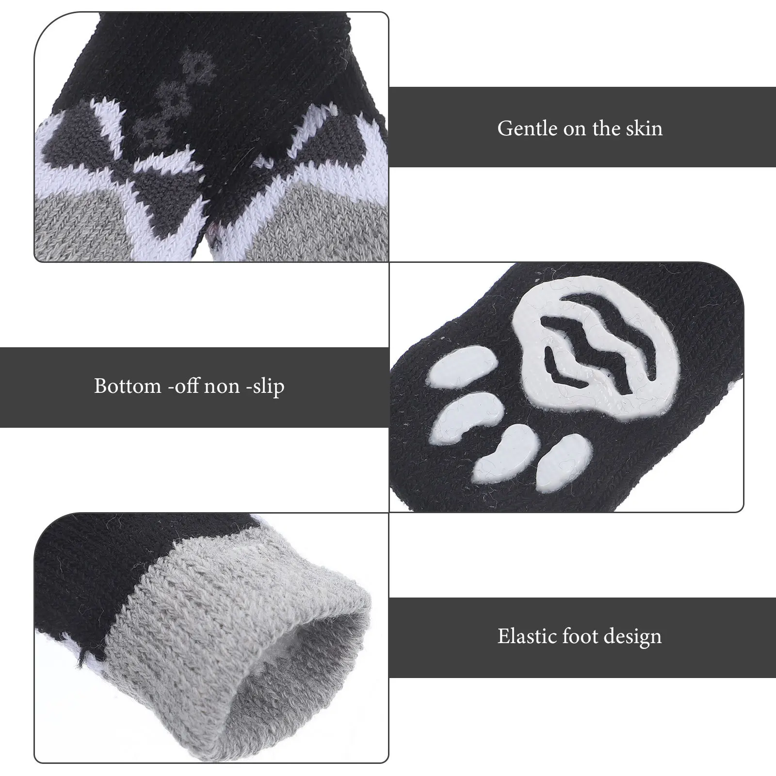 

8Pcs Pet Socks Anti-Slip Dog Footwear Cat Boots Warm Paw Protector Durable Stylish Comfortable Winter Pet Socks