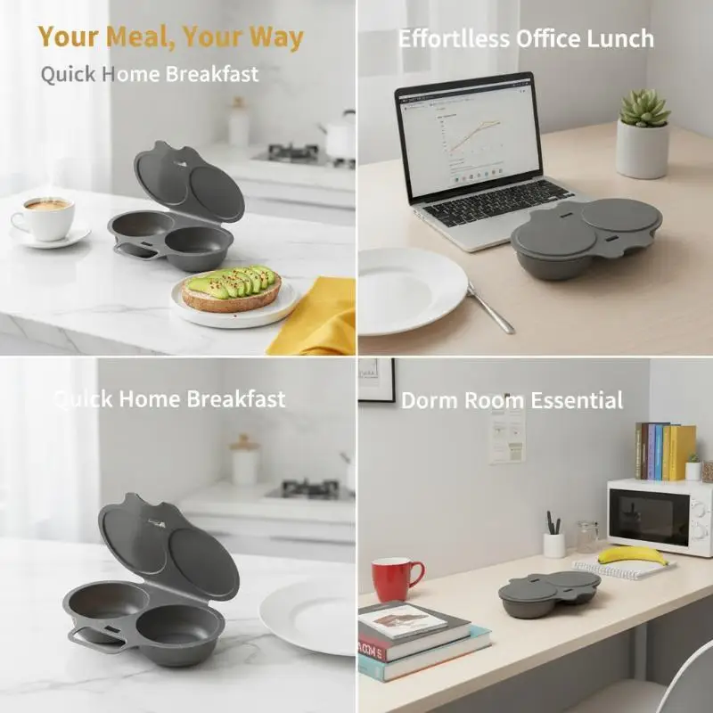 1Pcs Portable Heat Resistant Steamed Egg Box Food Grades Plastic Microwave Egg Cooker Kitchen Cooking Mold Egg Steamer