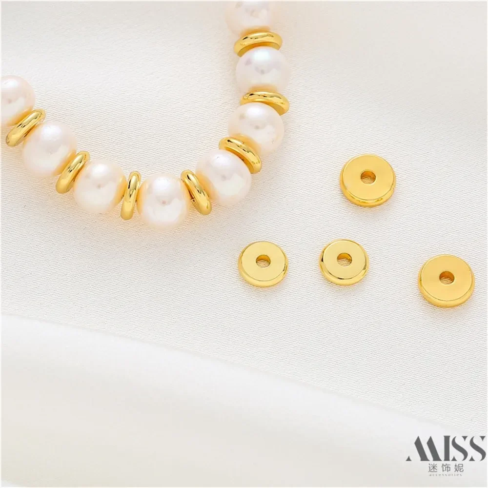 

18K Gold-plated Circular Spacer Pad DIY Accessory 7mm8mm Handmade Bead Bracelet Necklace Accessory Material
