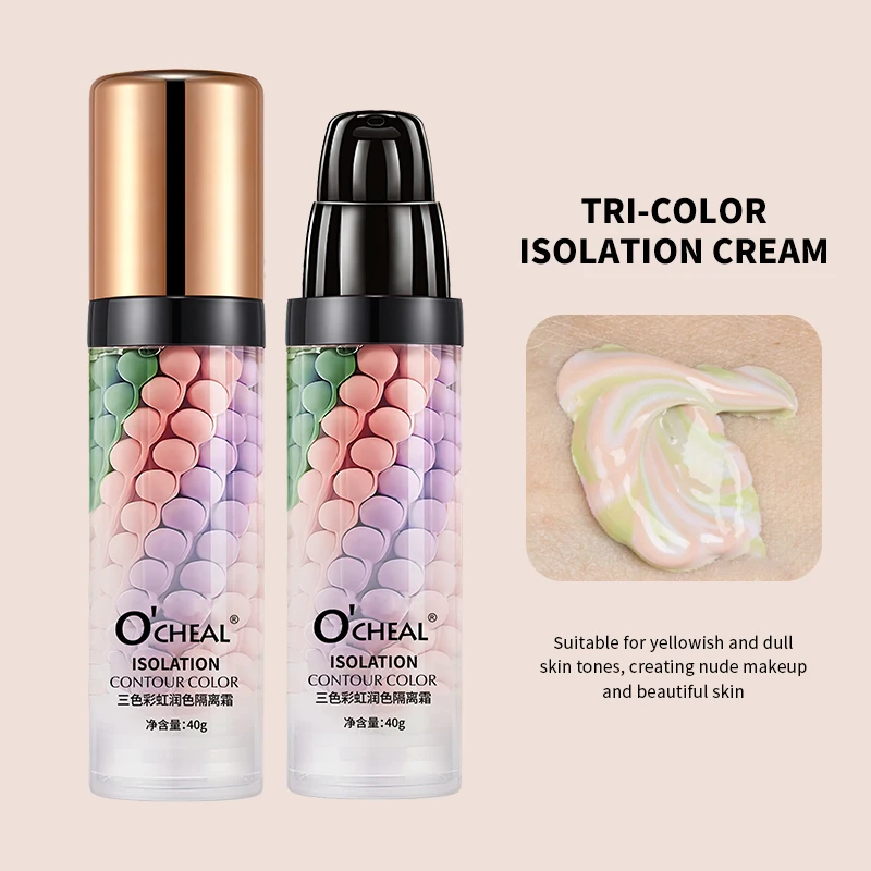 O''CHEAL ワンステップ 3 色スパイラル輪郭アイソレーションプライマー保湿クリームフェイスケアコレクターファンデーションメイクアップ化粧品