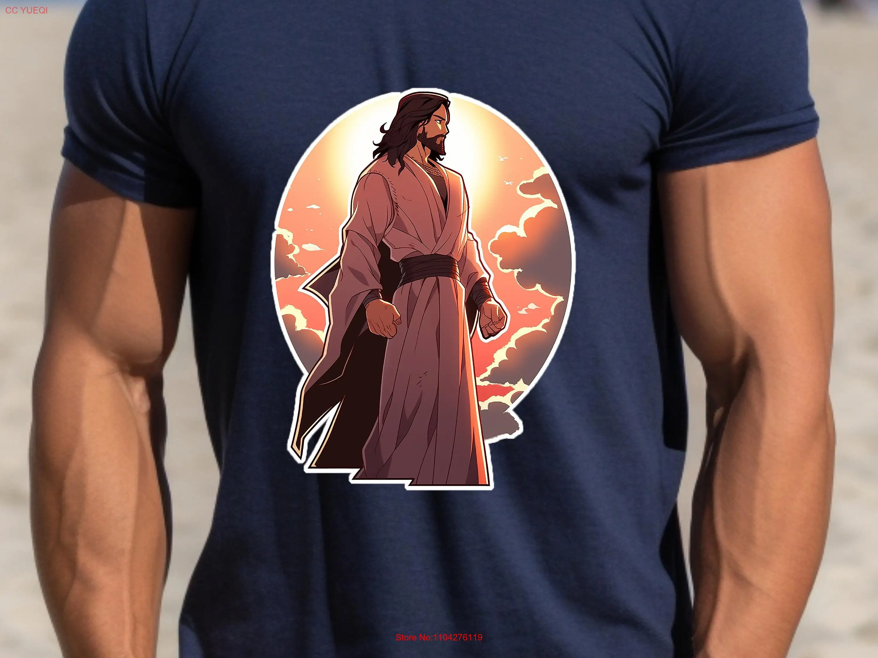 Godly Gains Jesus T Shirt Christian Faith Inspired Fitness Gym Lover For Men Manga Anime Design Fit Top