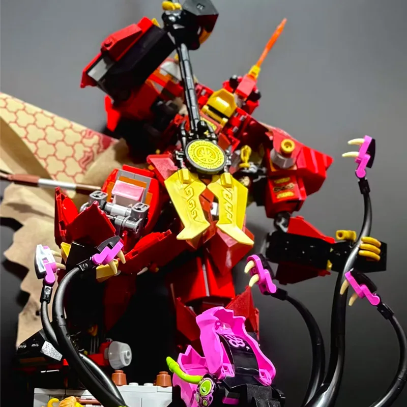 มีสินค้าในสต็อก 2025 ใหม่ 996 ชิ้น ชุดตัวต่อหุ่นยนต์อัศวินไฟ ชุดตัวต่อโมเดลตัวละครหุ่นยนต์ ของตกแต่งโต๊ะทำงาน ของเล่น ของขวัญ