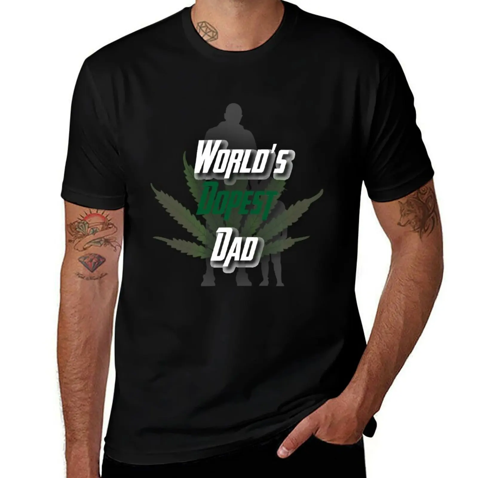 Dopest of the world DAD | Best Dad | World's Dopest dad T-Shirt Big and Tall Crew Neck Tee