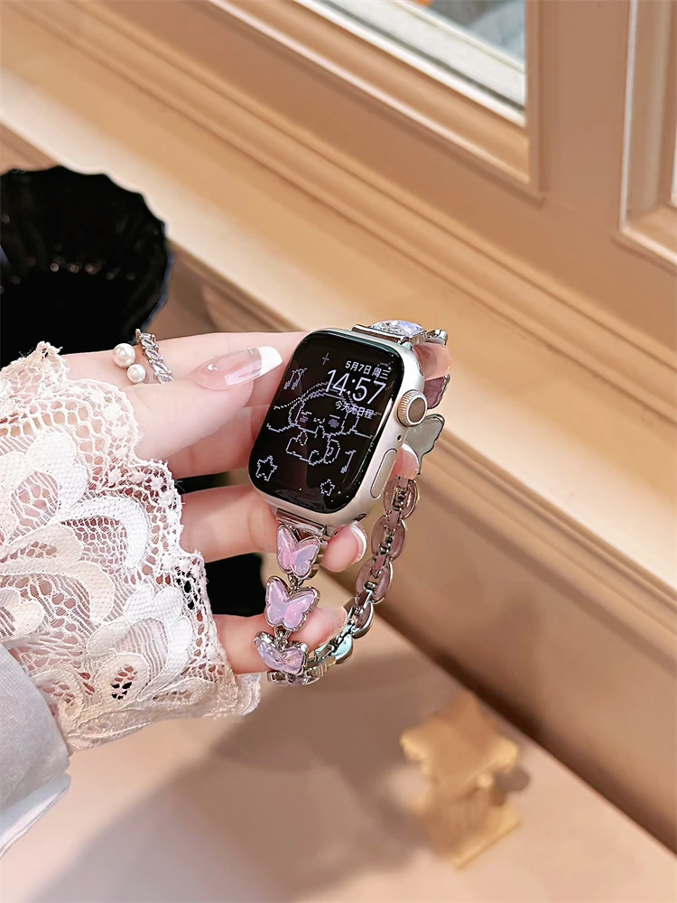 Bracciale in acciaio inossidabile di qualità alla moda per cinturino Apple Watch serie 8/7/6/10 40mm 41mm 38mm 42mm 44mm 45mm 46mm