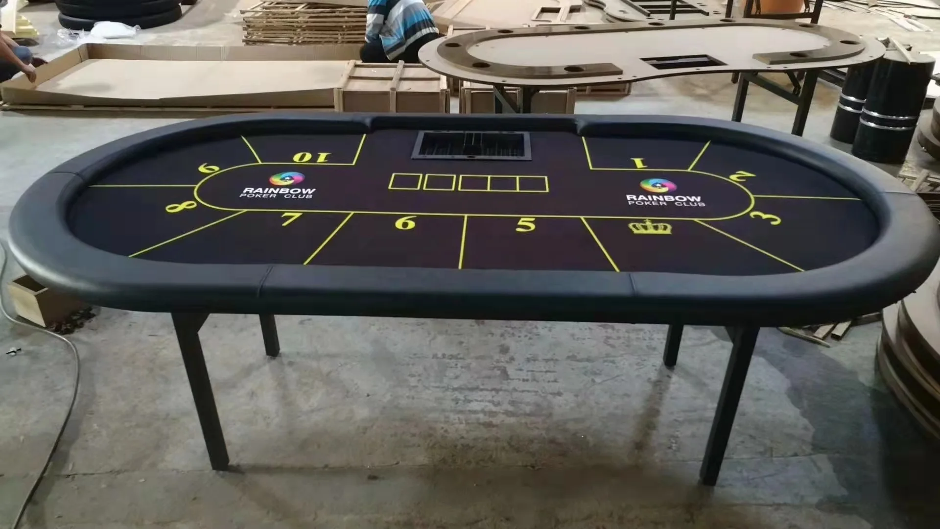 

Горячая новинка 2026: Складной покерный стол с металлическими ножками, складной игровой стол, индивидуальный покерный стол