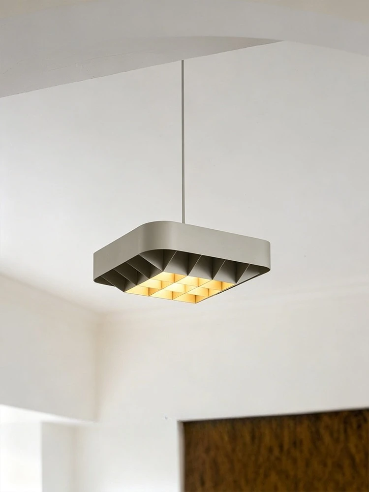 Bauhaus Art Decor LED Pendant Light Square Metal Silver Pendnat Lamp For Living Dining Room Bedroom Shop Chandelier indoor decor