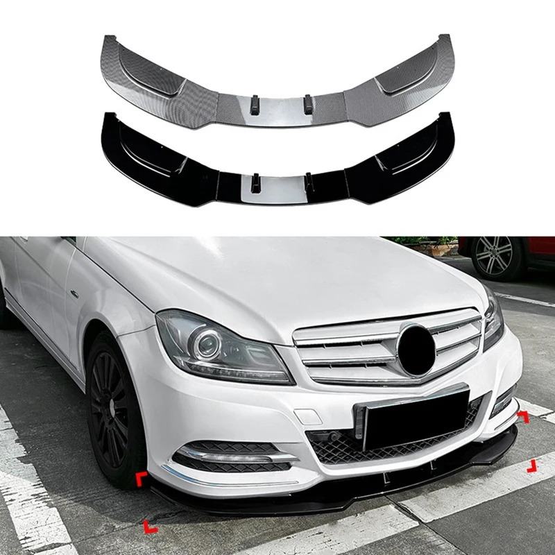 Car Front Bumper Splitter Lip Diffuser Spoiler Cover Guard For Mercedes-Benz C-Class W204 2011-2014 Replacement