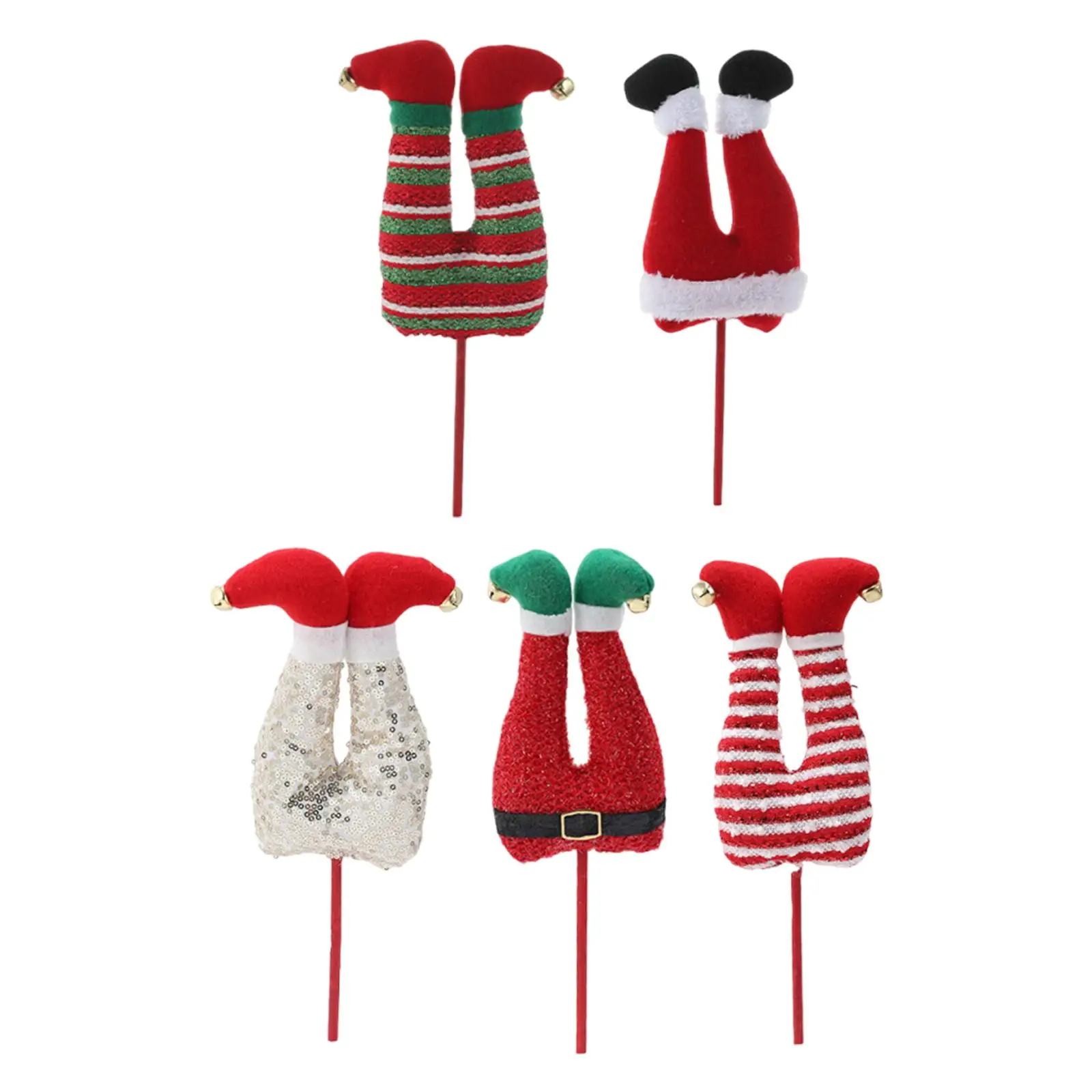 Christmas Elf Leg Pick Home Wedding Dining Room Plush Stuffed Tree Topper