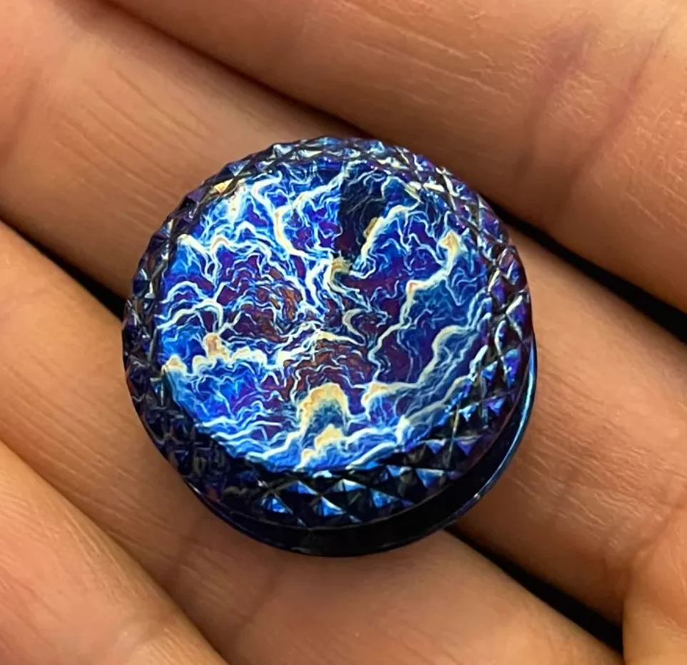 Used EDC Storm Titanium Annihilation Star button 24.5mm titanium alloy spinner Fingertip gyroscope Decompression toys