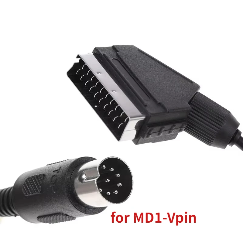 Replacement 1.8M SCART Cable for Sega Megadrive 1 Genesis 1 Master System 1 RGB AV SCART Cable PAL Version