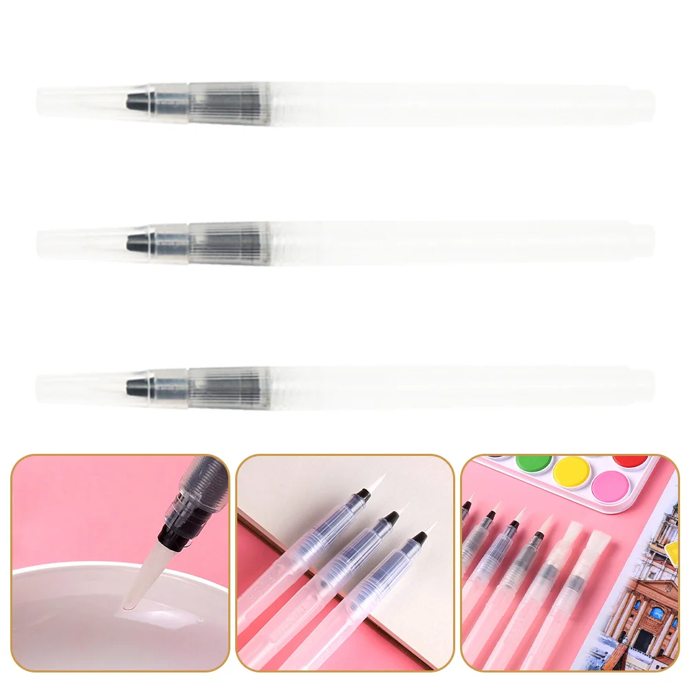 

3pcs Watercolor Brush Portable Painting Arts Ink For Students Kids Artists Lightweight Water Storage Pens Large Capacity