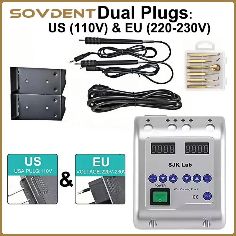 Dental Lab Electric Waxer Carving Knife Machine + 6 Wax Tips +2 Pens Dental Encerador Electrico Tools Dentistry Equipment