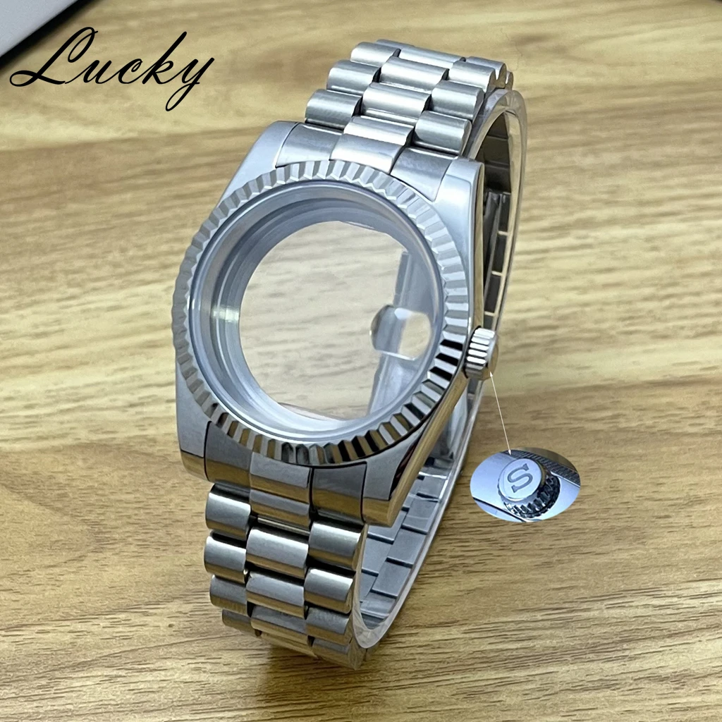 

High Quality 36mm 40mm Fit NH34 NH35 NH36 ETA2824 PT5000 Case With Presidential Bracelet Sapphire Glass Crystal Suitable