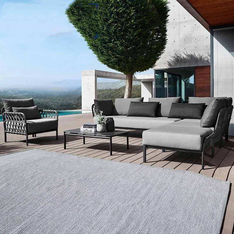 Outdoor Nordic Rattan Lazy Sofa Couchtisch Haushalt