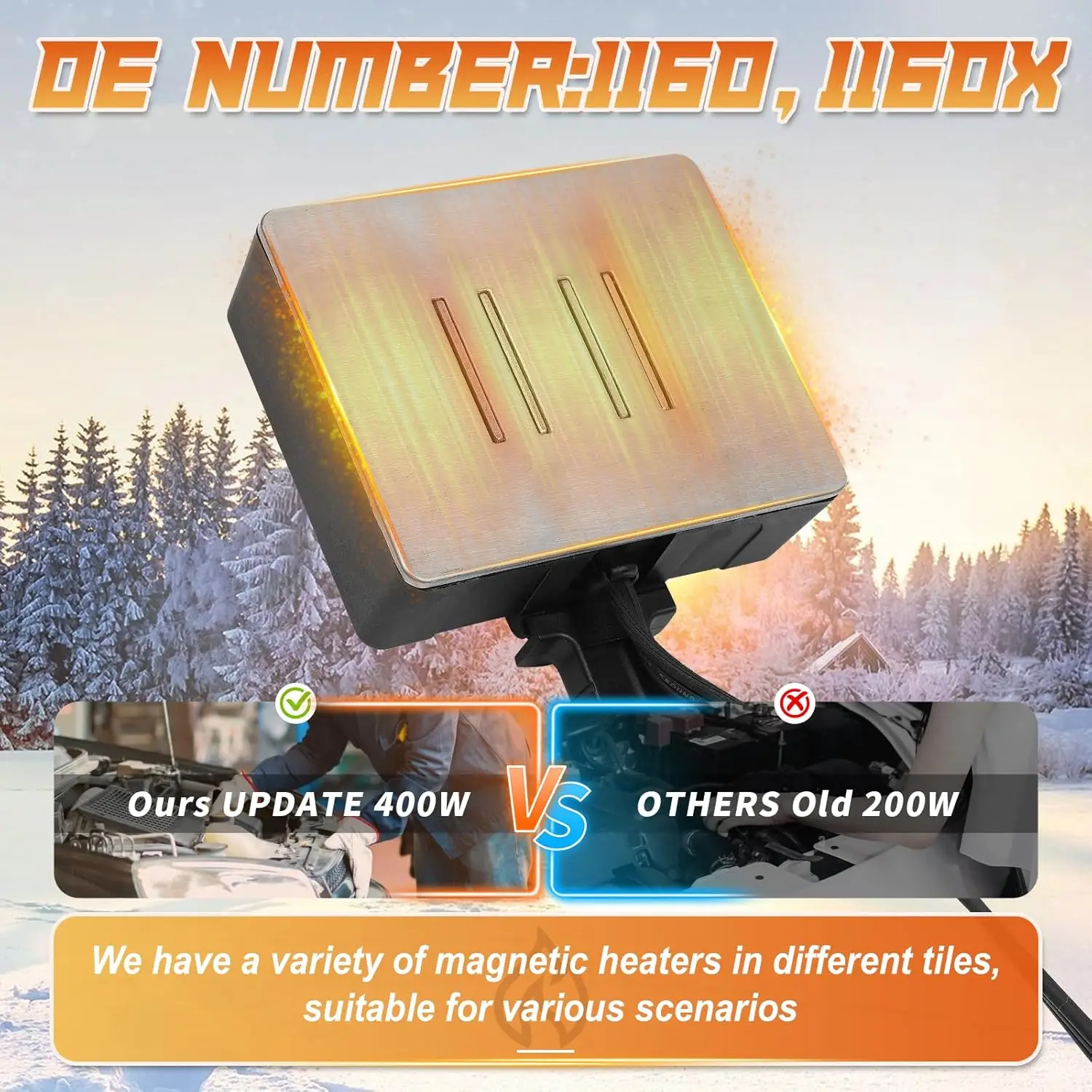 Модернизированный магнитный нагреватель блока двигателя, 120 В, 400 Вт, подходит для широкого радиуса действия автомобилей, оборудования, компонентов и т. д.