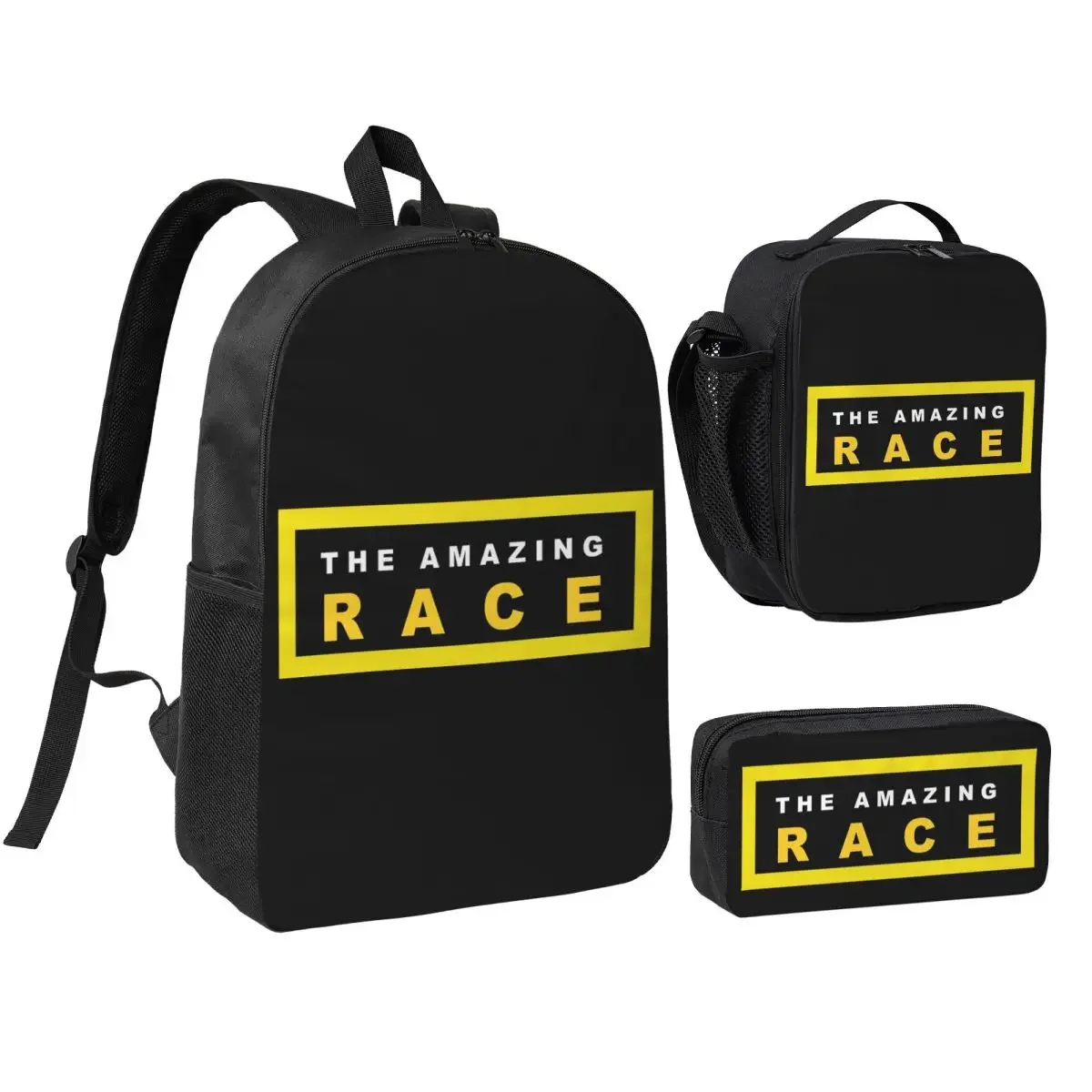 Roudtour Amazing Race Backpack Boys Girls BookBag School Bag Shoulder Bags 3ps Insulated Lunch Bag Pencil Case
