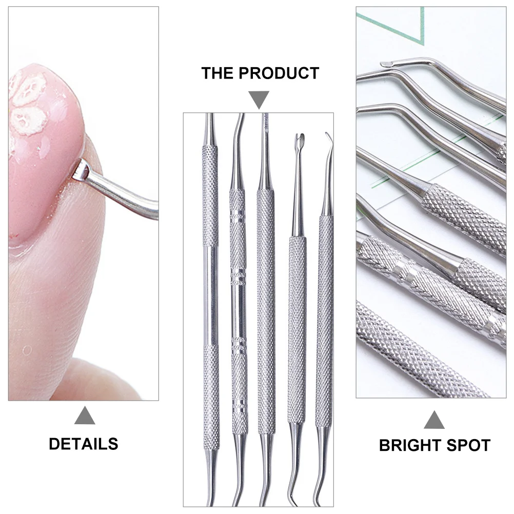 1 set Stainless Steel Manicure Tools Set Portable Cuticle Pusher Dead Skin Remover Nail Trimmer Kit For Travel Manicure Tool Set