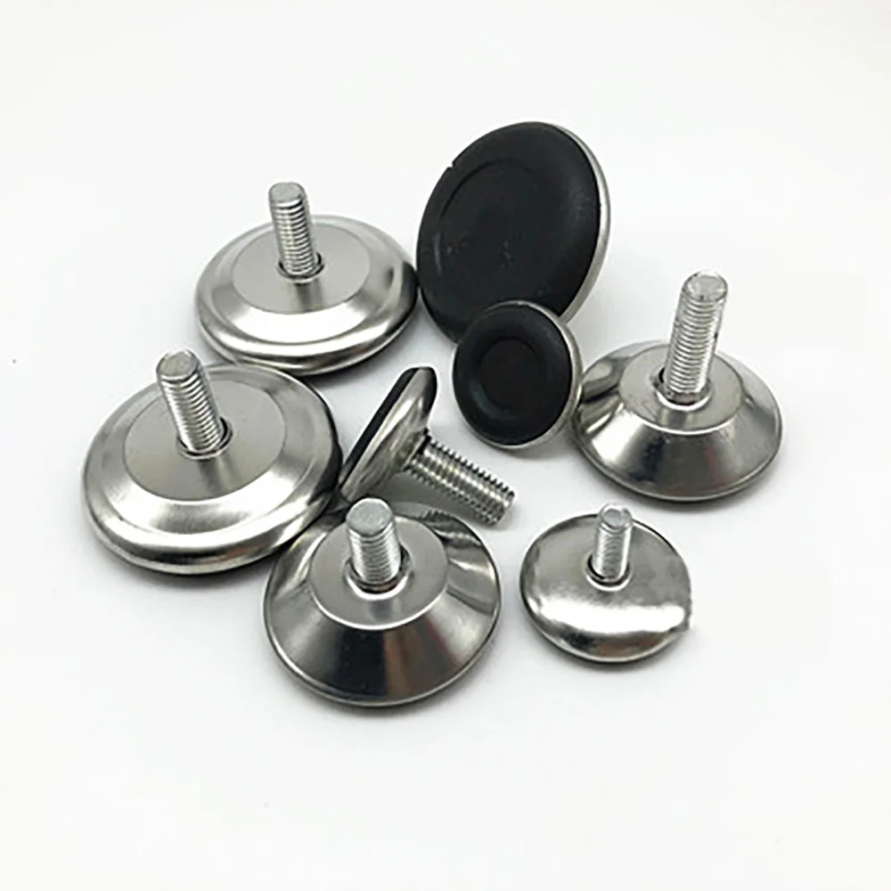 Adjustable Screw In Leveler M6 M8 Anti-slip Transparent Black Steel Feet Table Chair Sofa Leg 4-5pcs Display Stand Spare Parts