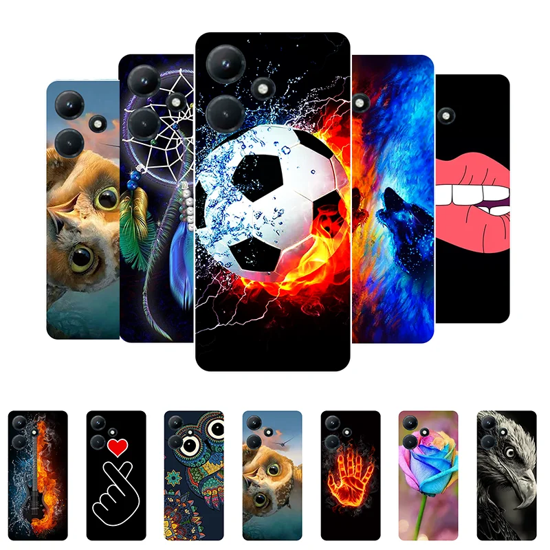 for Infinix Hot 30 Play NFC Case Football Soft Silicone Back Cases for Infinix Hot 30 Play Phone Cover Hot30 Play 30i NFC Funda