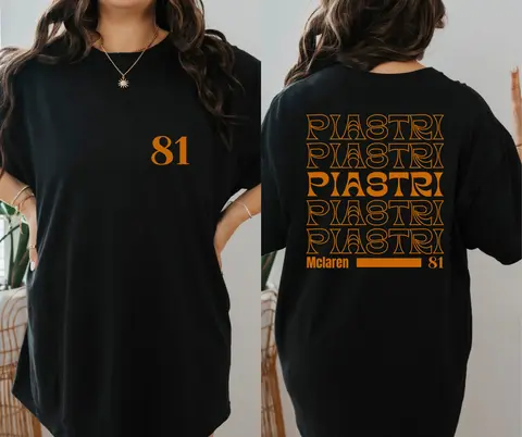 2025 Oscar Piastri Fórmula Uno Gildan 5000 camiseta hombres mujeres camisetas de algodón de manga corta F-1 Mclaren Lando Norris Tops Streetwear