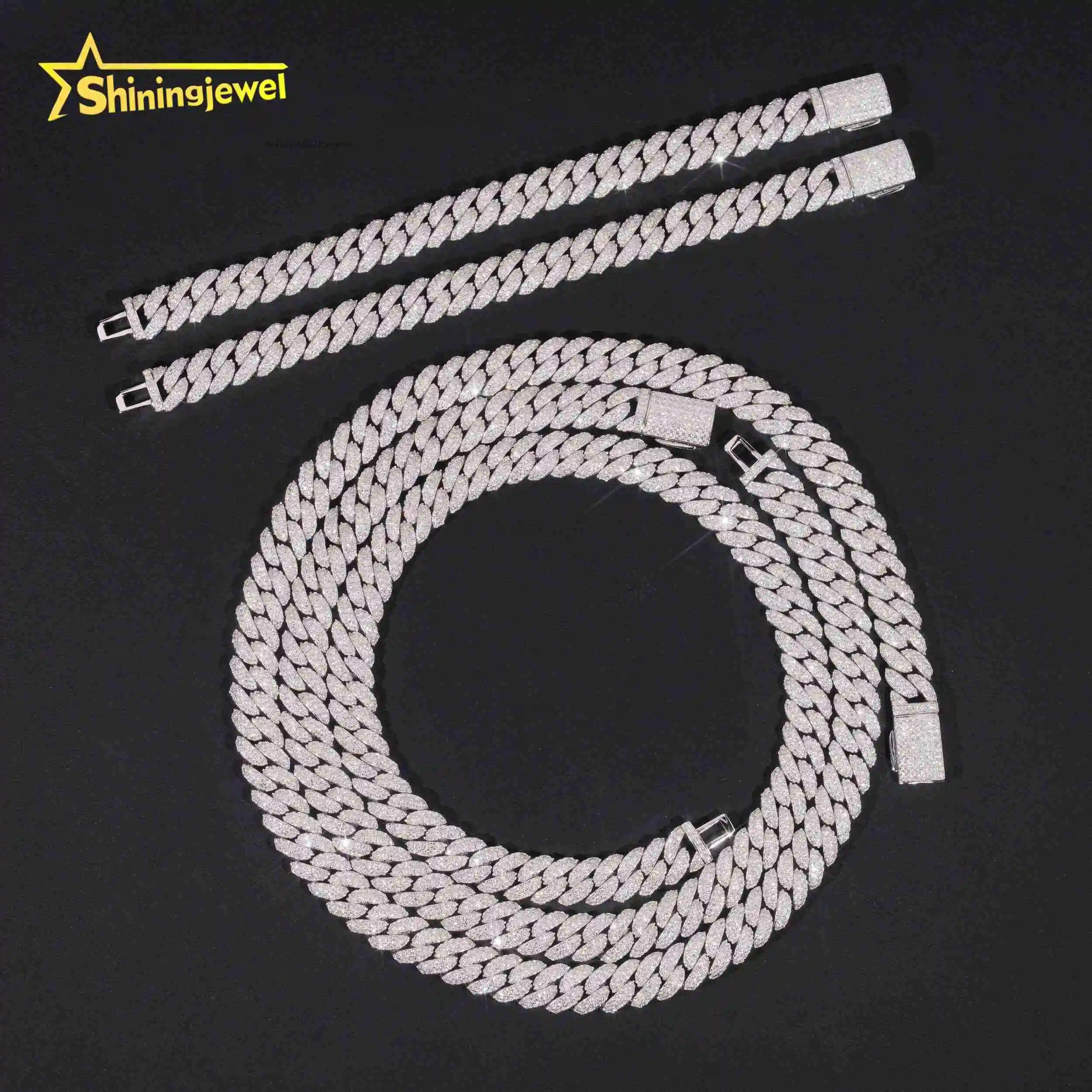 Moissanite Luxury Cuban Necklaces - 925 Silver Waterproof Jewelry Manufacturer 100+ Chain Designs Custom Length 7