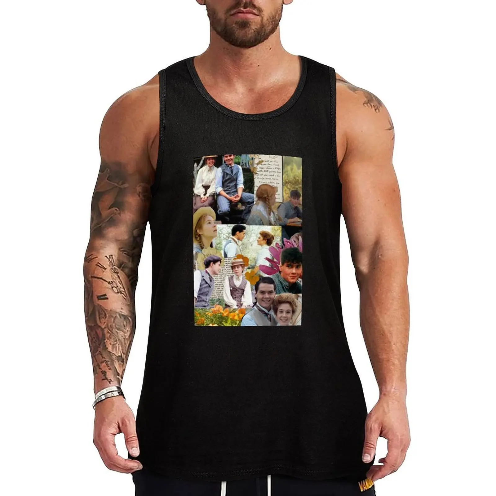 

Anne of Green Gables Collage Tank Top Men's gym male top gym clothes for men summer