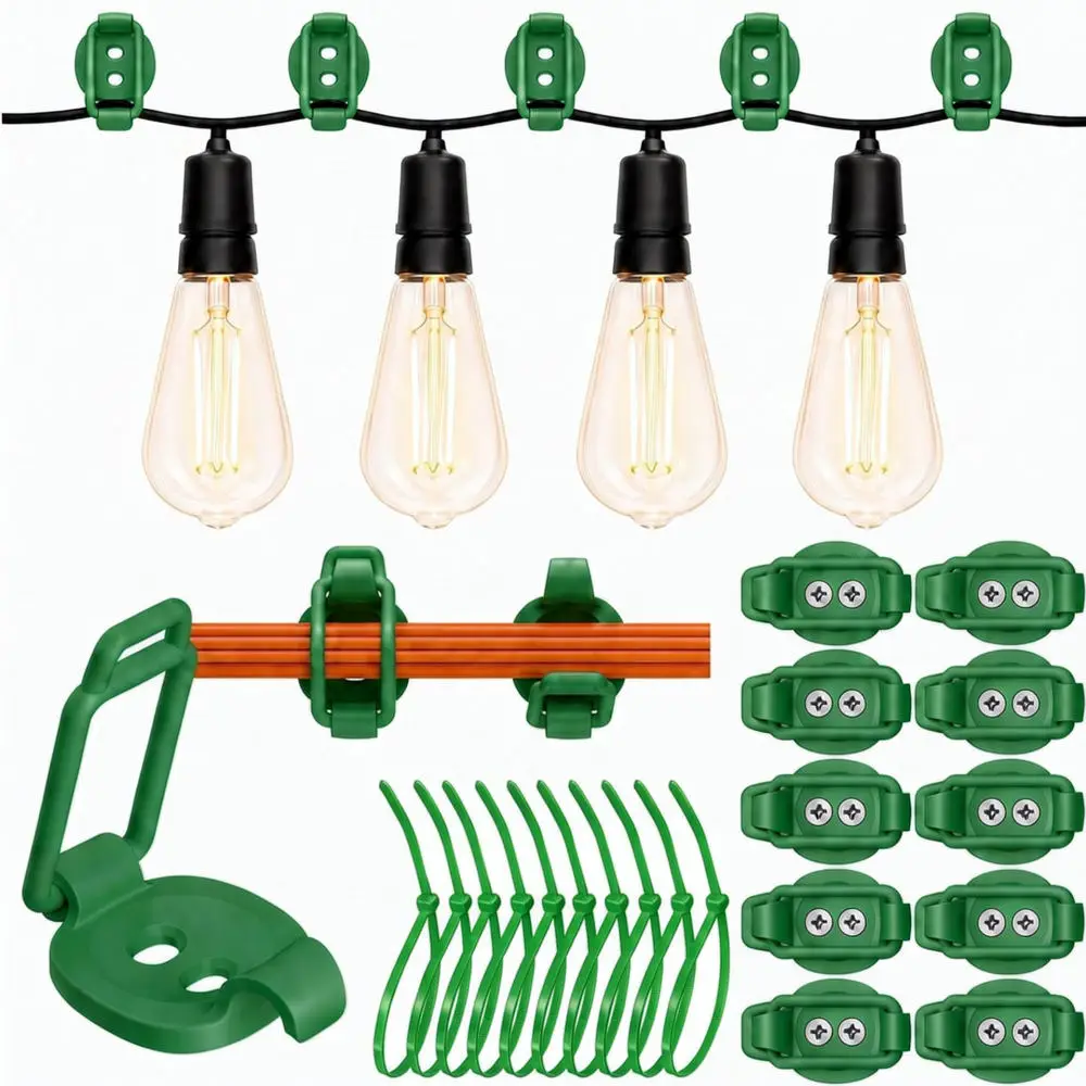 Outdoor String Light Clips Adhesive Hooks For Patio Garden Decor Self Adhesive Wall Mount Cable Holder Management Fastener