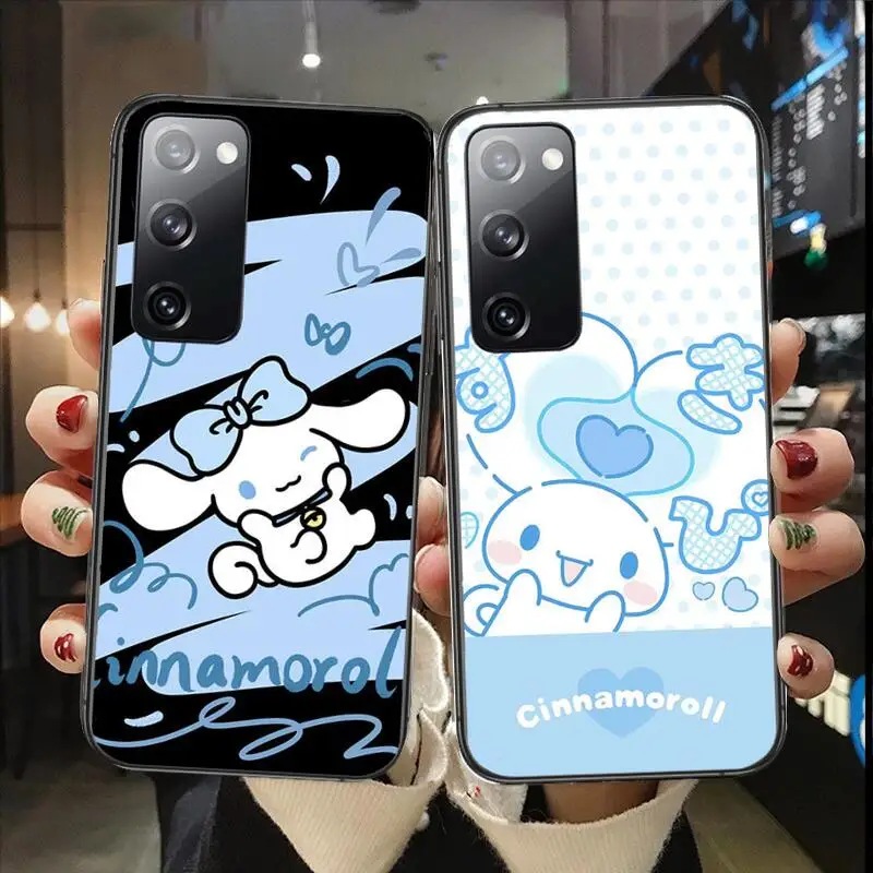 

Luxury Cute Sanrio Cinnamoroll Phone Case For Samsung Galaxy S23 S21 S10 S30 S20 S22 S8 S9 S30 Pro Plus Ultra Fe Black TPU Cover