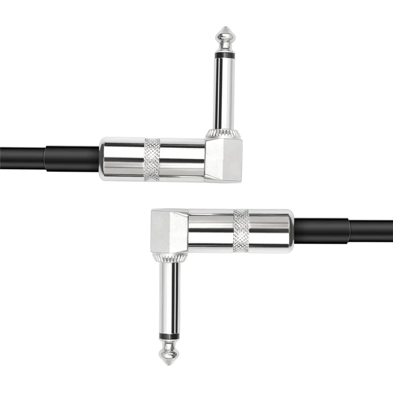 ABFN-5 حزم تأثير الغيتار دواسة كابلات التصحيح المسطحة 6 بوصة طول مع 1/4 بوصة الزاوية اليمنى موصلات كابل التصحيح دائم سهلة T