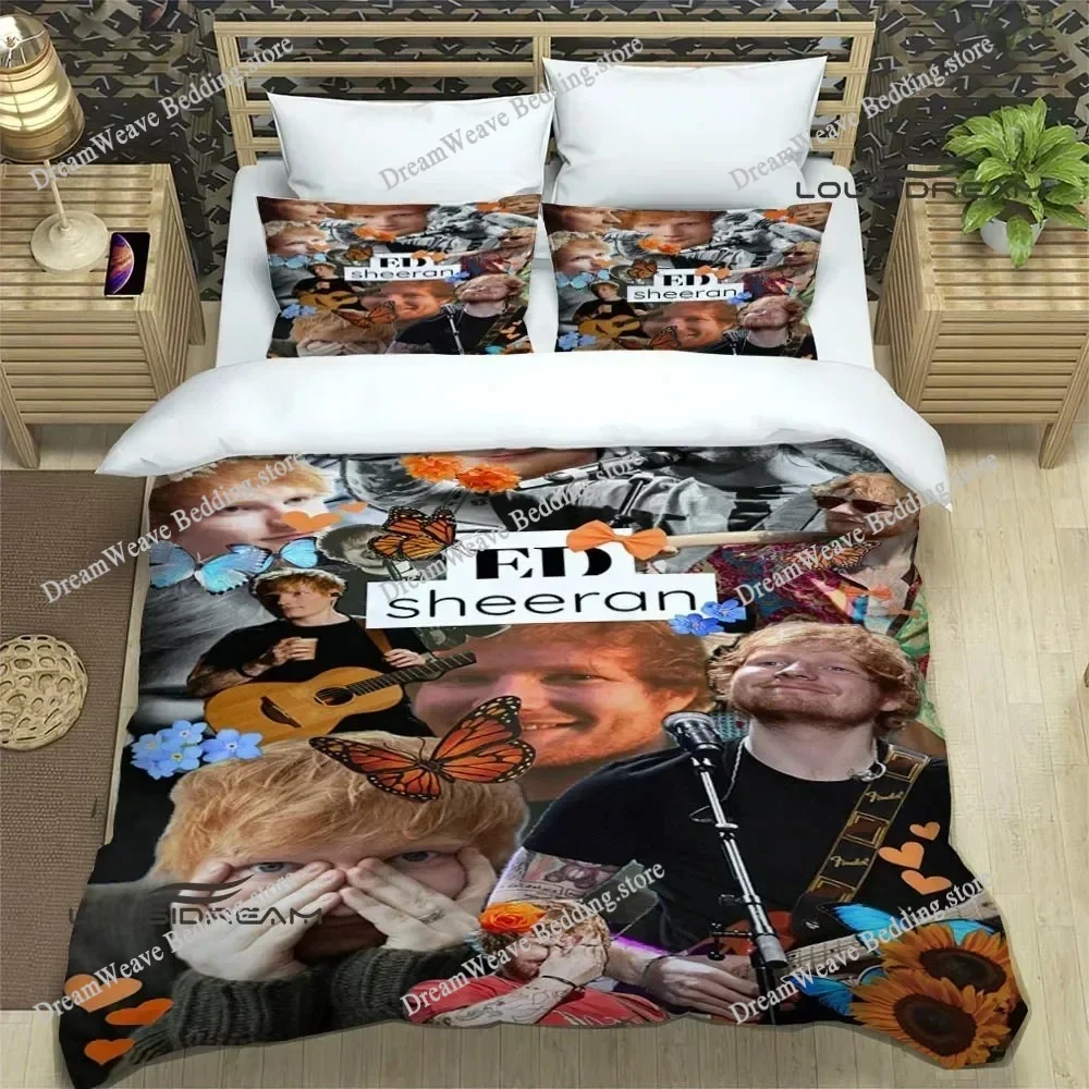 Singer Ed Sheeran Printed Bedding Sets Exquisite Supplies Set Duvet Cover Bed Comforter Set Bedding Set Luxury Birthday Gift