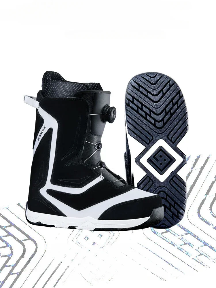 New 2024 Reverse Fur Snowboarding Shoes Snowboarding Leather Boots Steel Wire Buckle Quick Wear Snowshoes Outdoor Waterproof Kit