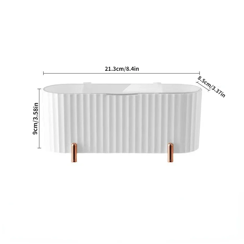 Desktop Makeup Brushes Transparent Cotton Pads Beauty Egg Organizer Cosmetic Organizer Cotton Swabs Storage Case