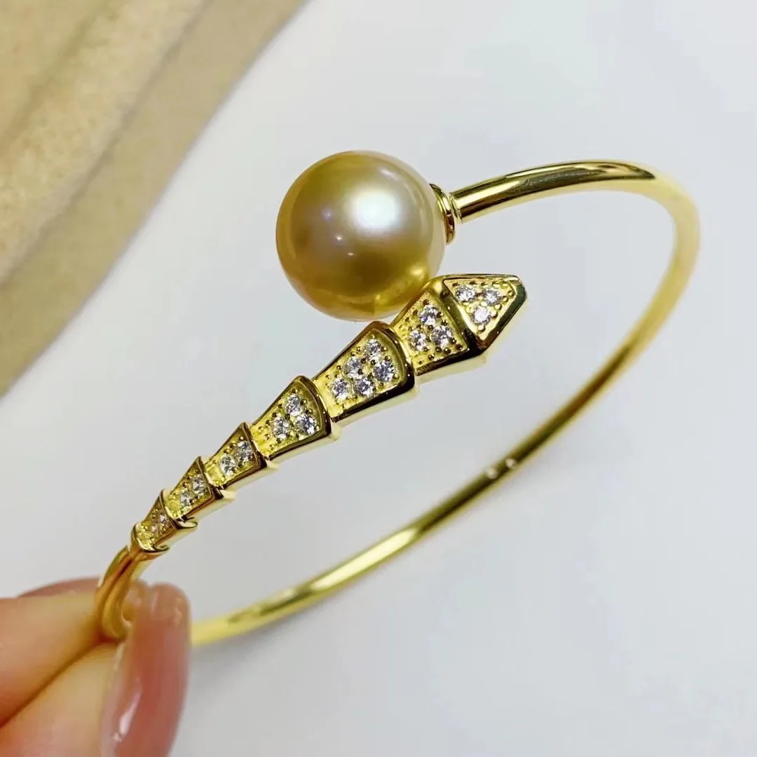 

AAAA+++Огромный 9-10 мм 10-11 мм 11-12 мм 12-13 мм Круглый браслет из серебра с жемчугом Южного моря, простой эластичный браслет с двойным отверстием