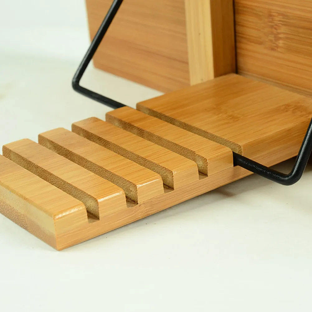 

Bamboo Book Stand Adjustable Reading Rest for Music Scores Recipes Cooking and Reading 5 Angle Settings Foldable Portable