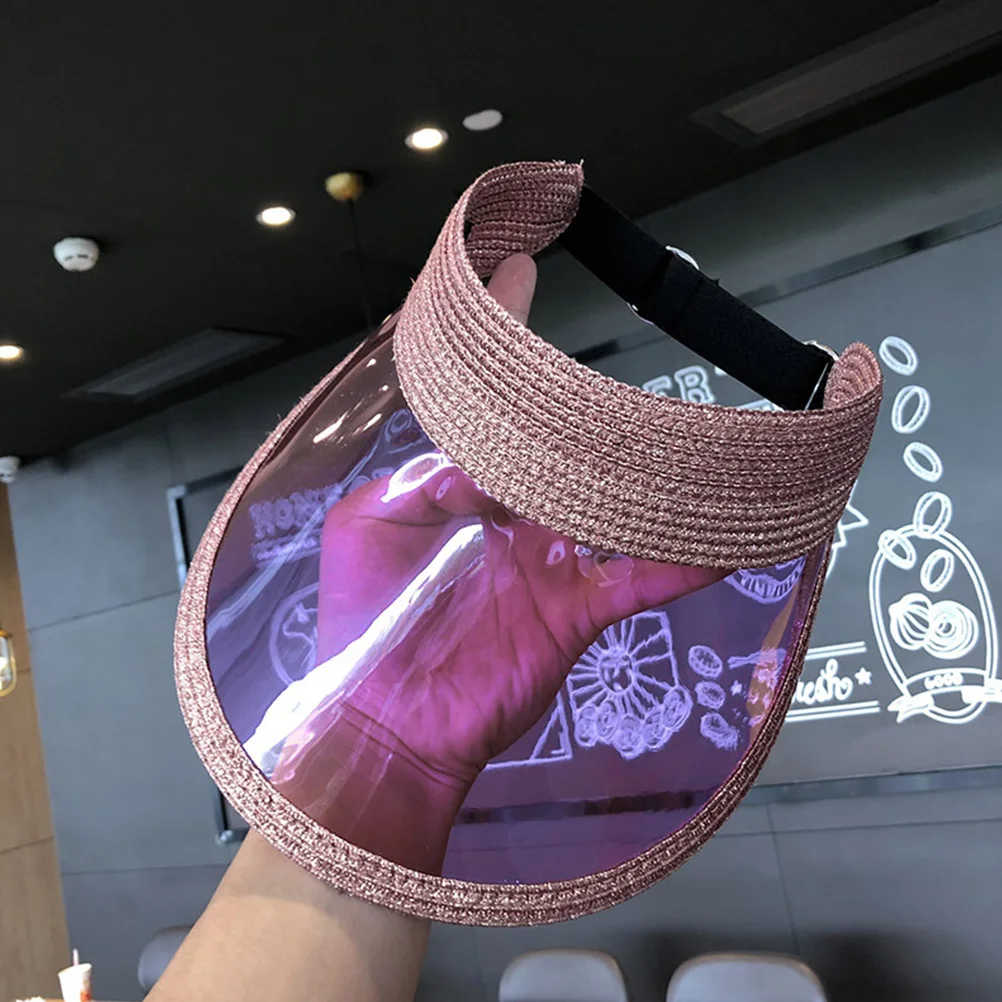 

1 pc Kids Sun Hat Uv Protection Wide Brim Portable Lightweight Outdoor Adjustable Cap For 2-7 Years Old Boys Girls Pink