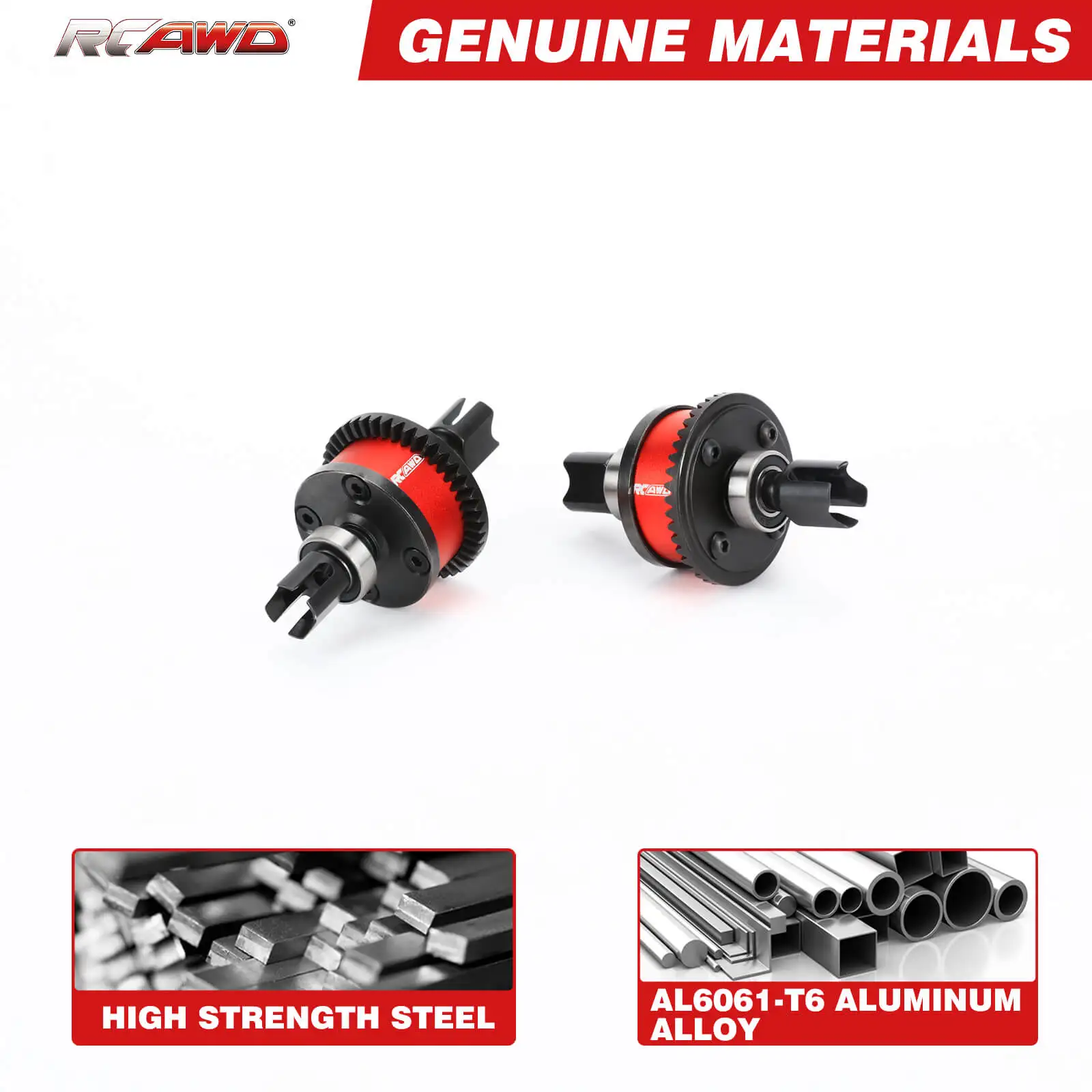 RCAWD Front Rear 43T RTR Upgraded Steel Base Differential Assembly for 1/7 1/8 Arrma 6s upgrades parts # ARA310957