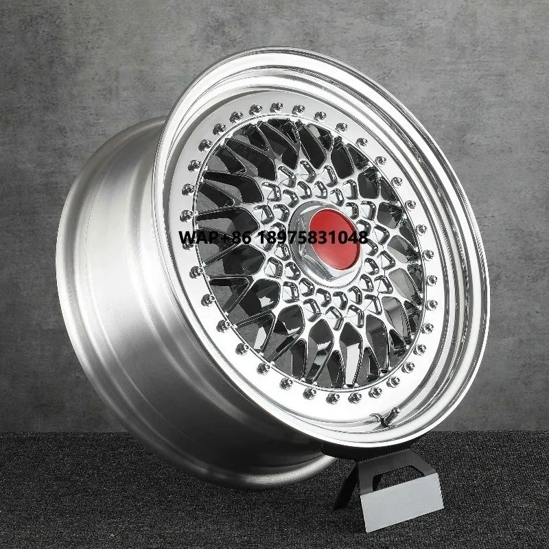 

3 Piece 5x120 4x100 RS Wheels 15 16 17 18 19 Inch Rims Alloy Chrome Face Wheel