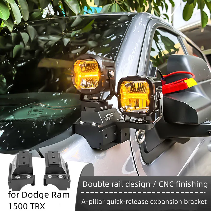 Schnellverschluss A-Säulen-LED-Lichthalterung Doppelschienen-Scheinwerferhalterung für Dodge Ram 1500 TRX 2021-2023