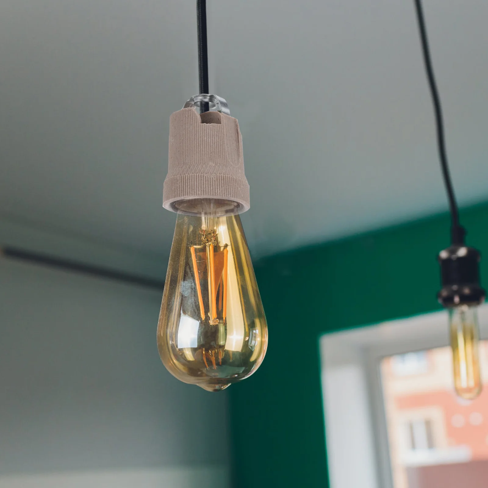 4Pcs Ceramic Light Bulb Socket E27 Base Screw Type Lamp Holder for Ceiling Mounting Easy Installation Bulb Base