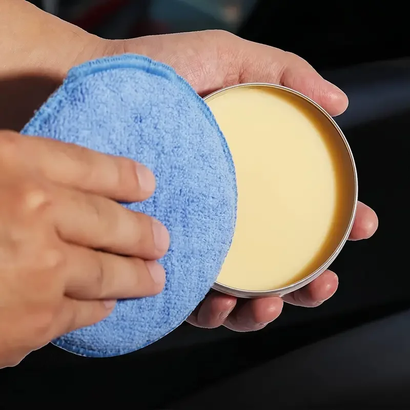 Car Waxing Polish Sponges 5 Inch Car Detailing Wax Applicator Pads Round Pocket Microfiber Foam Sponges Car Cleaning Tools