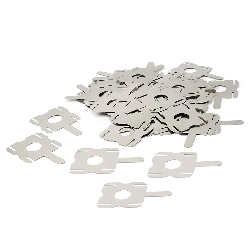 50pcs Nickel Tab Nickel Plated Steel Sheet Polygonal Battery For 18650 Lithium Batteries Spot Welding Batteries Connector Plate