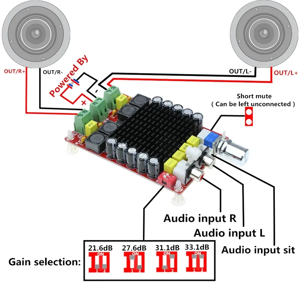 XH-M510 DC15-32V TDA7498 High-Power Digital Power Amplifier Board - view 5