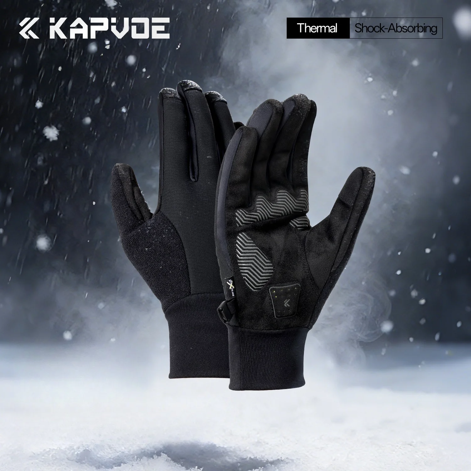 

Перчатки KAPVOE для мотокросса, лыж, велоспорта и мотоциклов, с полным покрытием пальцев, дышащие, с поддержкой сенсорных экранов, зимние велосипедные перчатки.