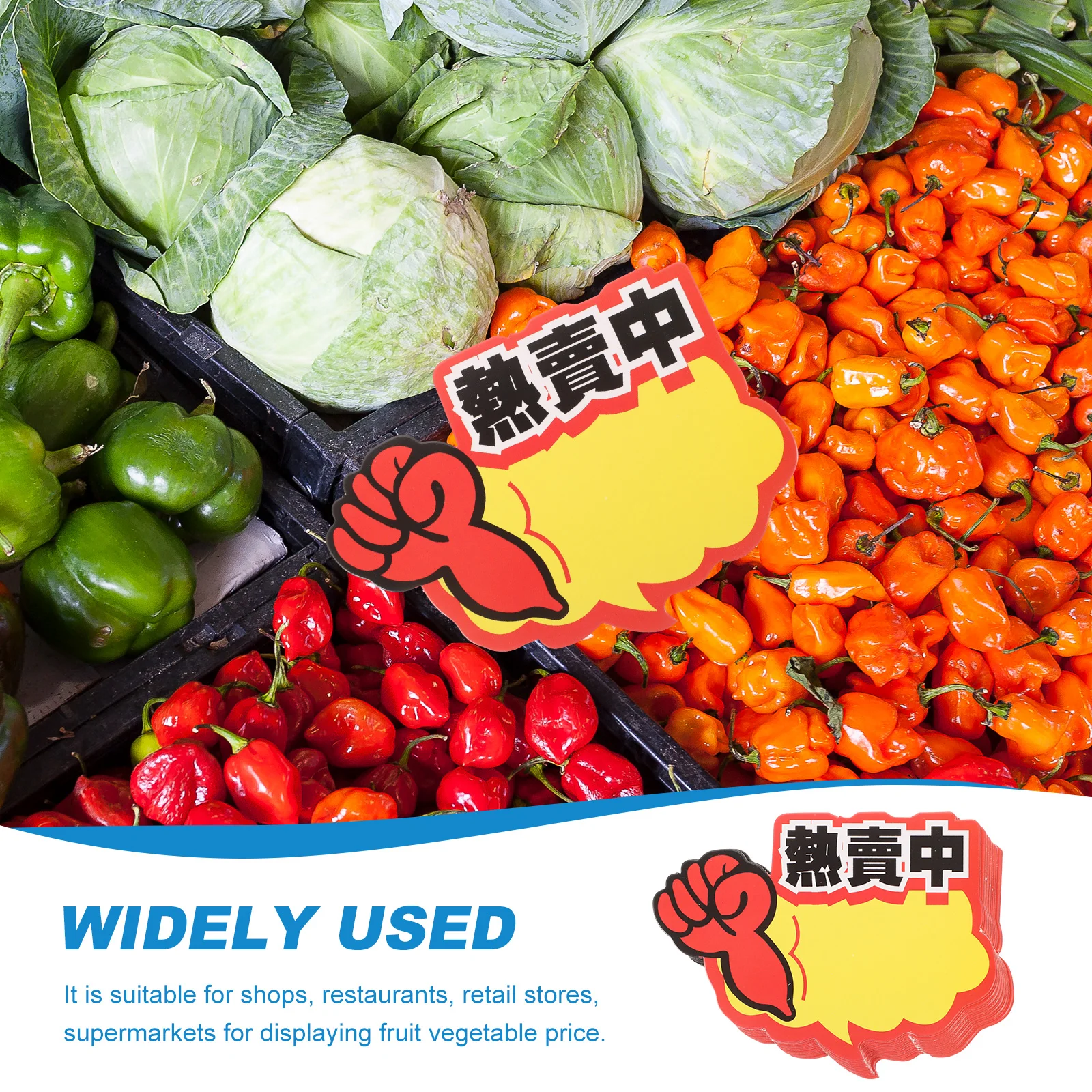 

100pcs Paper Price Tags Supermarket Retail Signs Blank Writing Area Bright Color Lightweight For Shops Fruits Vegetables Display