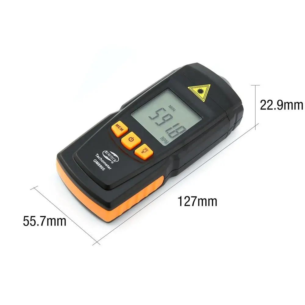 2019 NEW GM8905 LCD Backlight Digital Laser Tachometer Non-Contact RPM Tach Tester Meter Motor Speed Gauge Testing Handheld