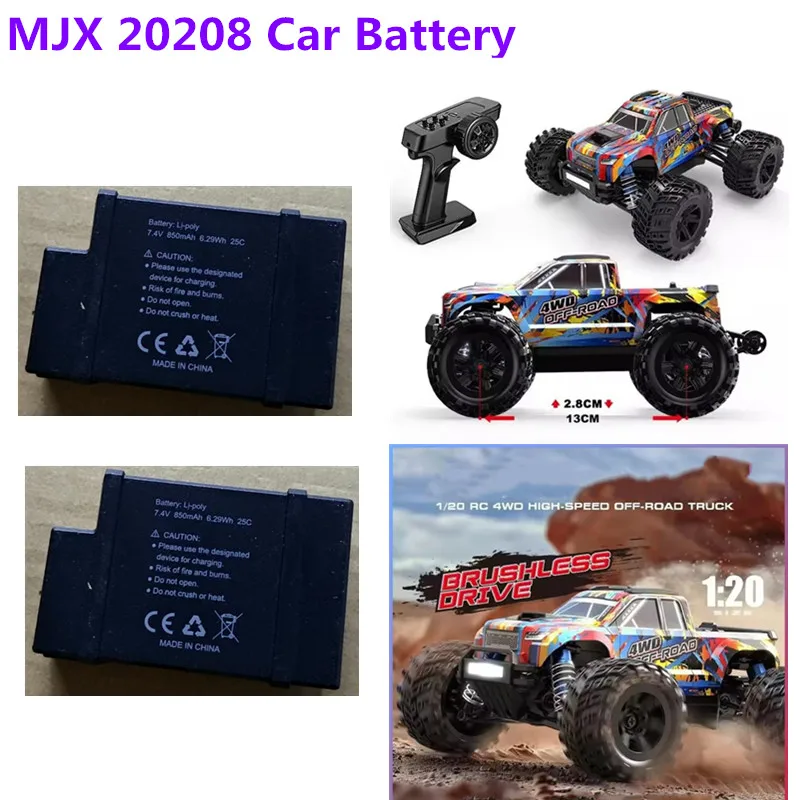 MJX 20208 Brushless Remote Control RC Car Battery 7.4V 2S 850Mah 2S Battery MJX 20208 Car Original Battery 20208 RC Car